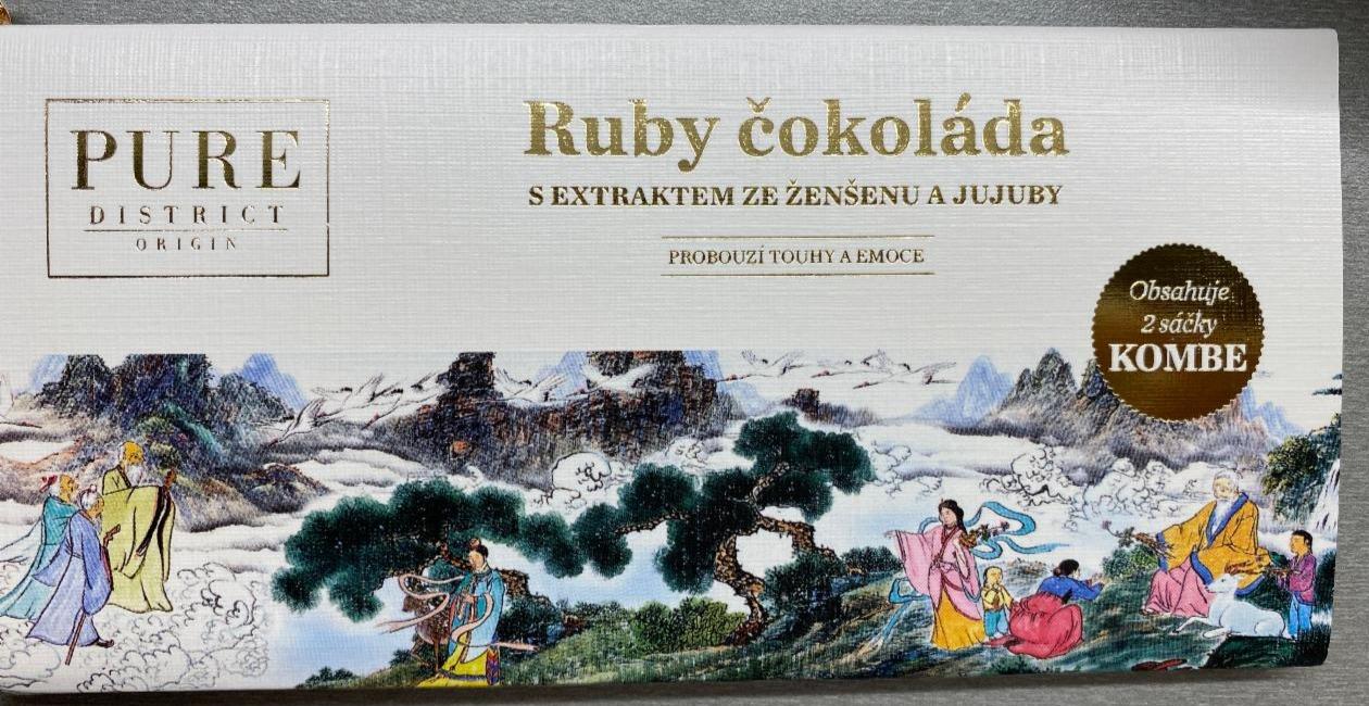 Fotografie - Ruby čokoláda s extraktem ze ženšenu a jujuby Pure District Origin