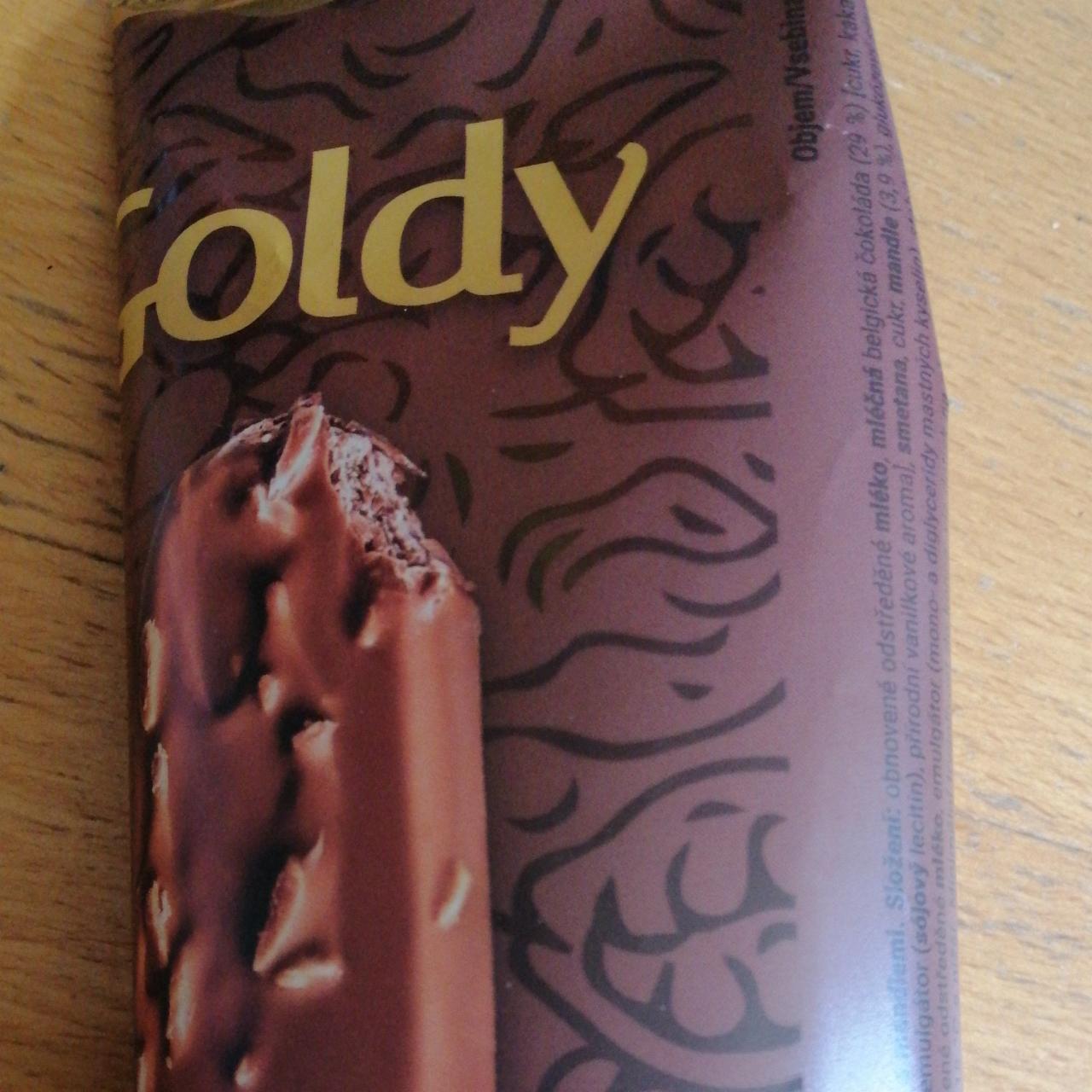 Fotografie - Goldy čokoládová v mléčné belgické čokoládě s mandlemi Tipafrost