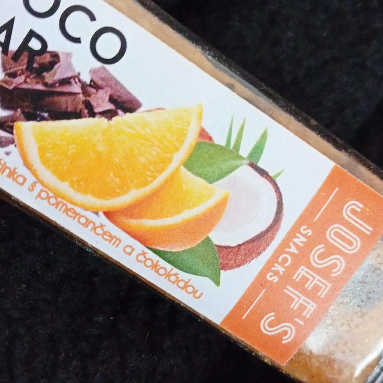 Fotografie - Coco bar Kokosová tyčinka s pomerančom a čokoládou Josef's snacks