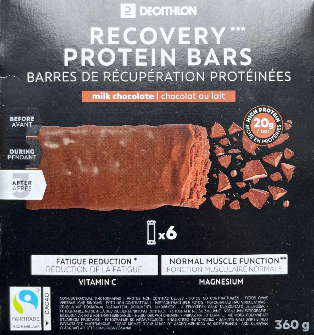 Fotografie - Recovery Protein Bars milk chocolate Decathlon