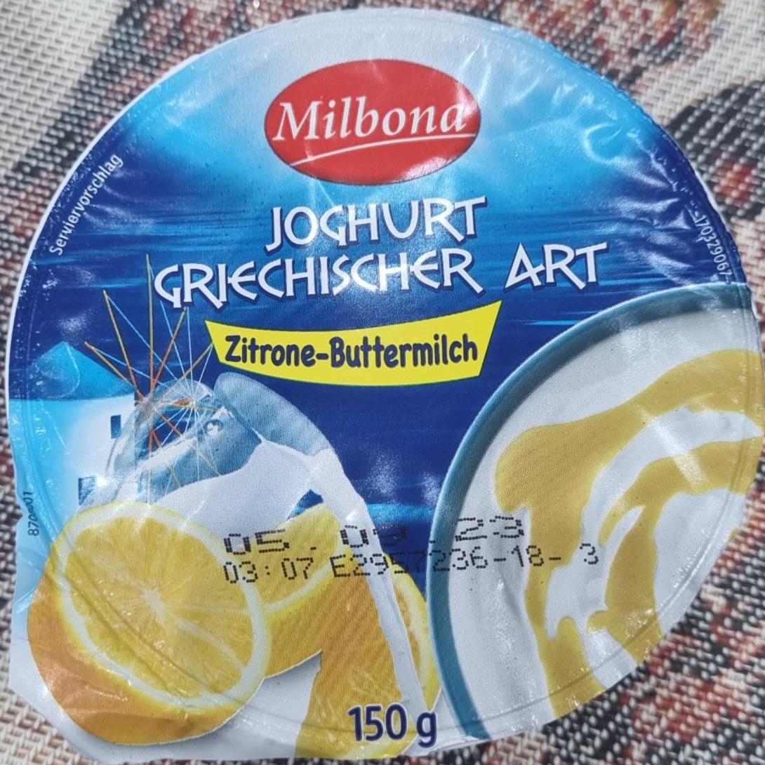 Fotografie - Joghurt Griechischer Art Zitrone-Buttermilch Milbona