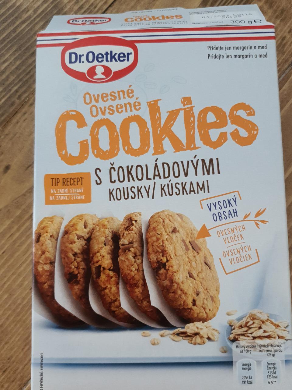 Fotografie - Ovesné cookies s čokoládovými kousky Dr.Oetker