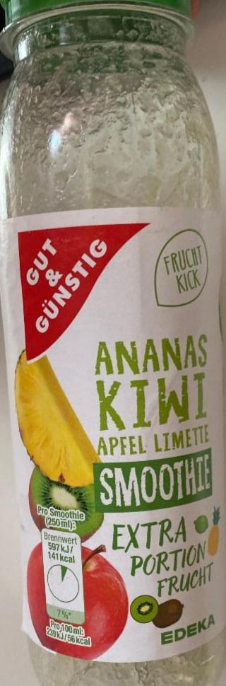 Fotografie - smoothie ananas kiwi apfel limette Edeka