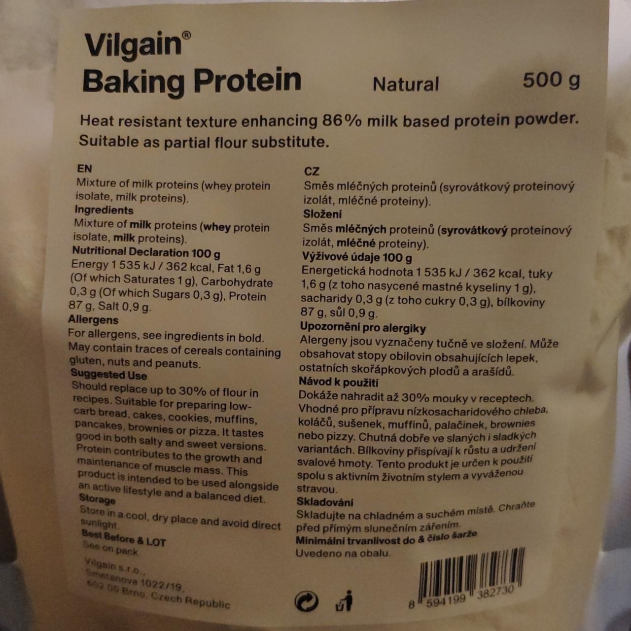 Fotografie - Baking Protein Natural Vilgain