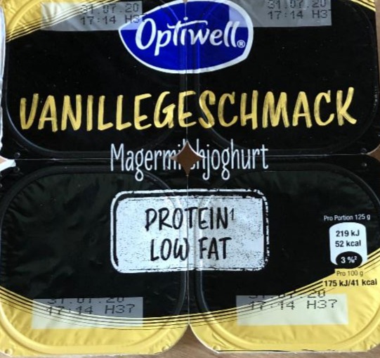 Fotografie - Magermilchjoghurt Protein Low Fat Vanillegeschmack Optiwell
