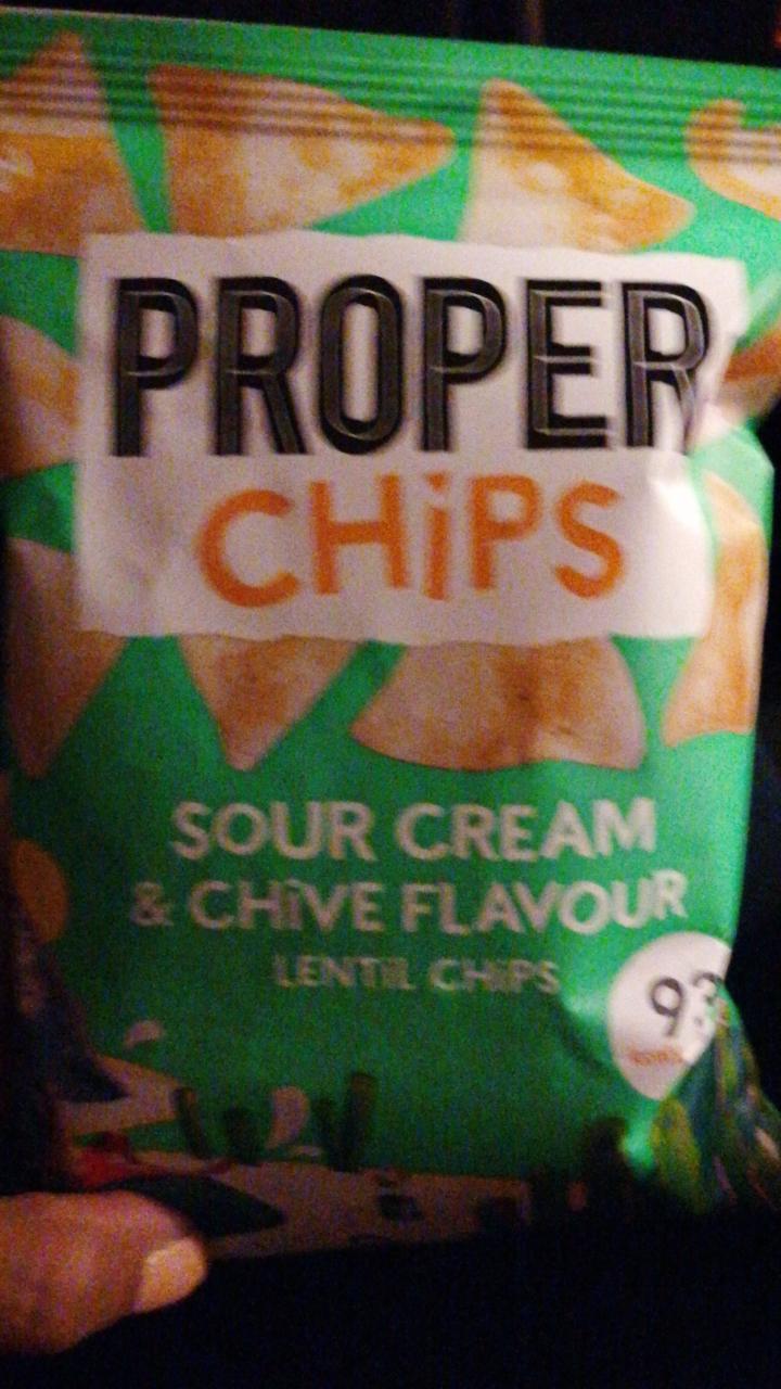 Fotografie - Sour cream & chvie flavour lentil chips Proper chips