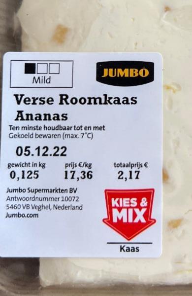 Fotografie - Verse roomkaas ananas Jumbo