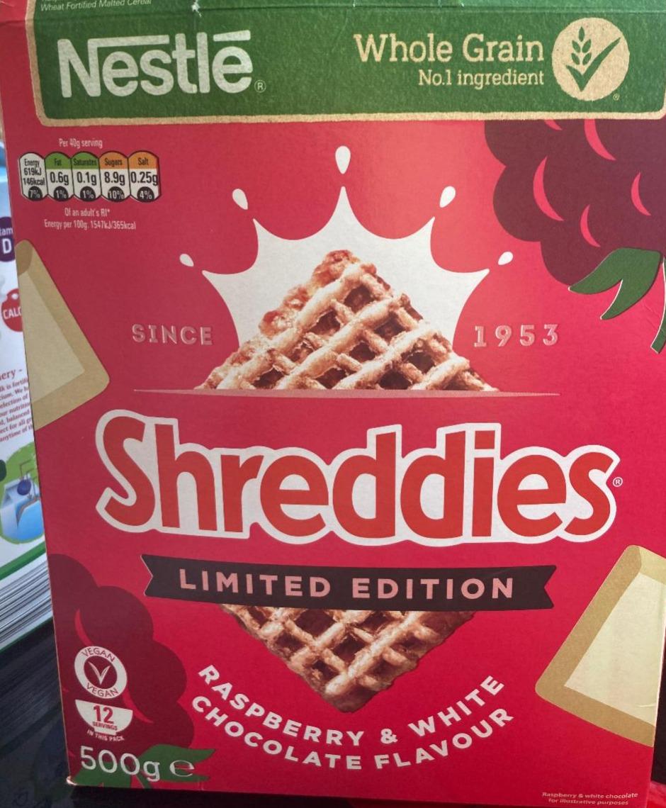 Fotografie - Shreddies limited edition raspberry & white chocolate flavour Nestlé