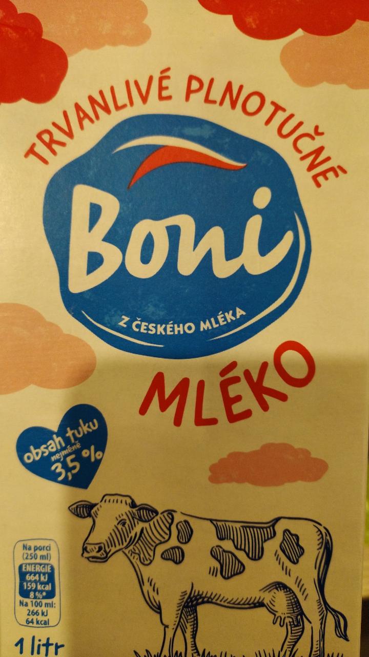 Fotografie - Trvanlivé plnotučné mléko 3,5% tuku Boni