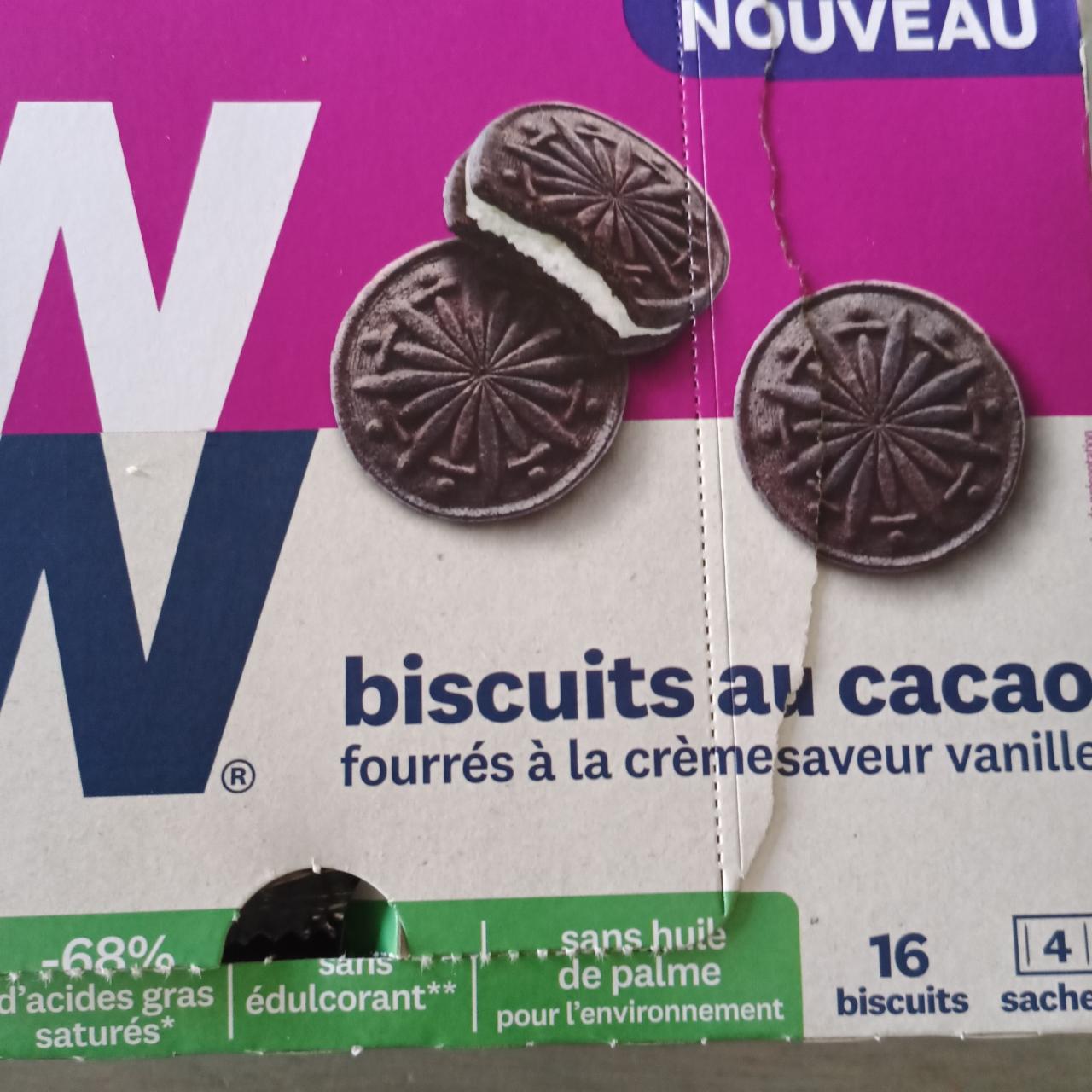 Fotografie - Biscuits au cacao fourrés à la crème saveur vanille WW