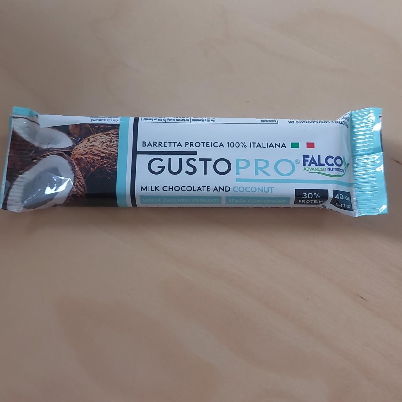 Fotografie - Gusto Protein Mléčná čokoláda s kokosem Falco
