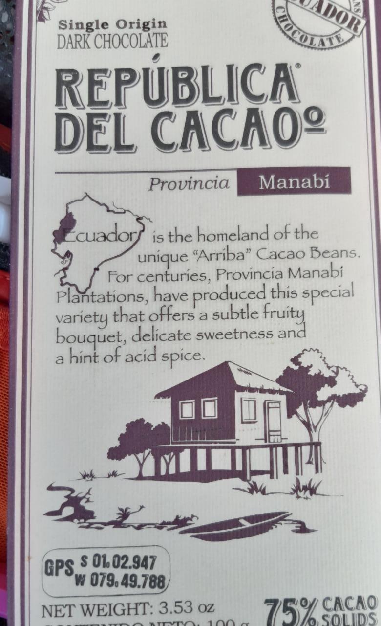 Fotografie - República del Cacao 75% Cacao solids