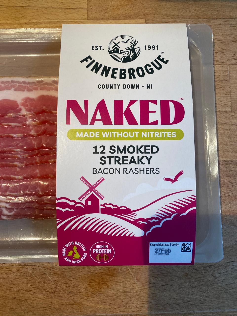 Fotografie - Finnebrogue Smoked Streaky Bacon Rashers Naked
