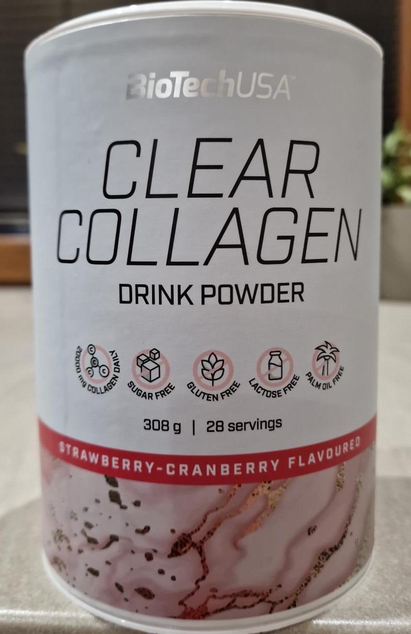 Fotografie - Clear Collagen Drink powder Strawberry-Cranberry flavoured BioTechUSA