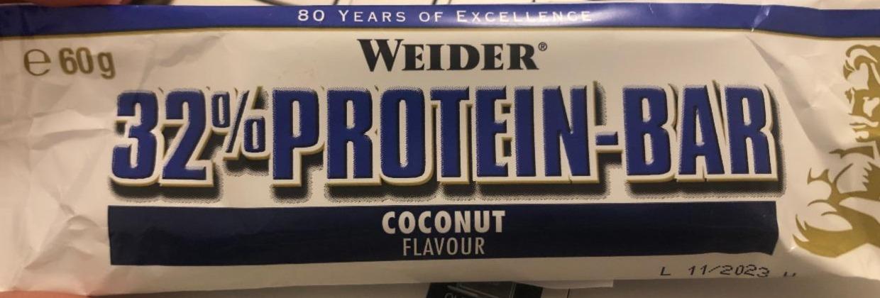 Fotografie - Weider 32% Protein Bar Coconut