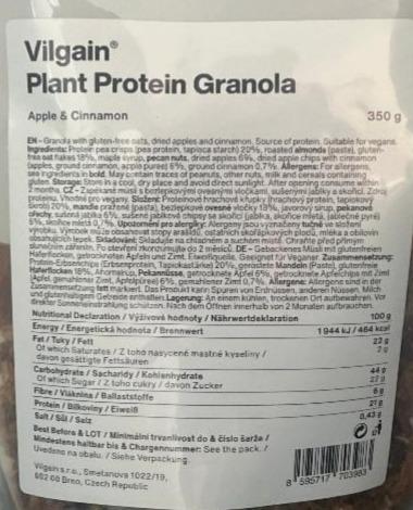 Fotografie - Plant Protein Granola Apple & Cinnamon Vilgain