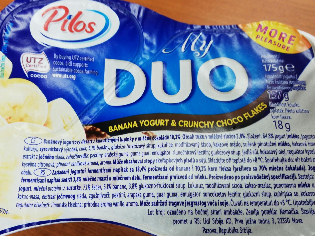 Fotografie - My duo banana yogurt & crunchy choco flakes Pilos