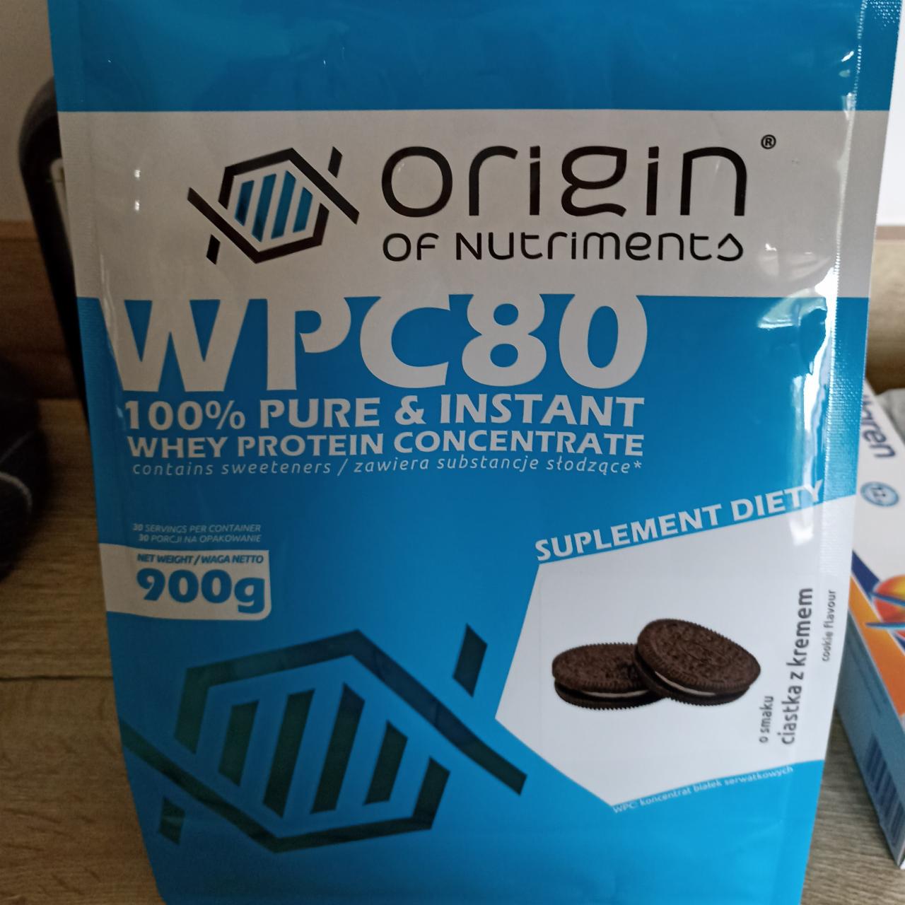 Fotografie - orogin of nutriments WPC 80 cookie cream
