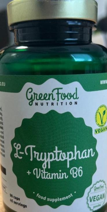Fotografie - Greenfood L-Trypthophan + Vitamin B6 GreenFood Nutrition