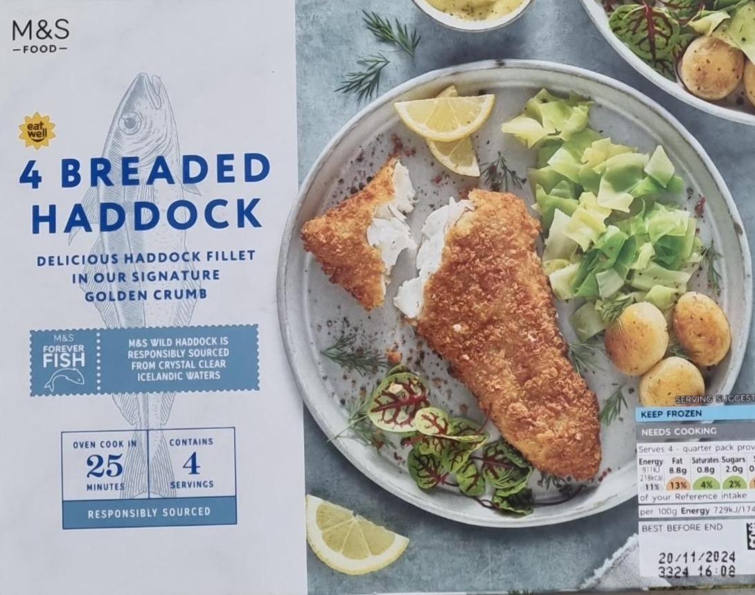 Fotografie - 4 breaded haddock M&S Food