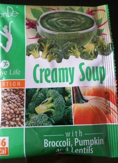 Fotografie - Creamy soup with broccoli, pumpkin and lentils TianDe