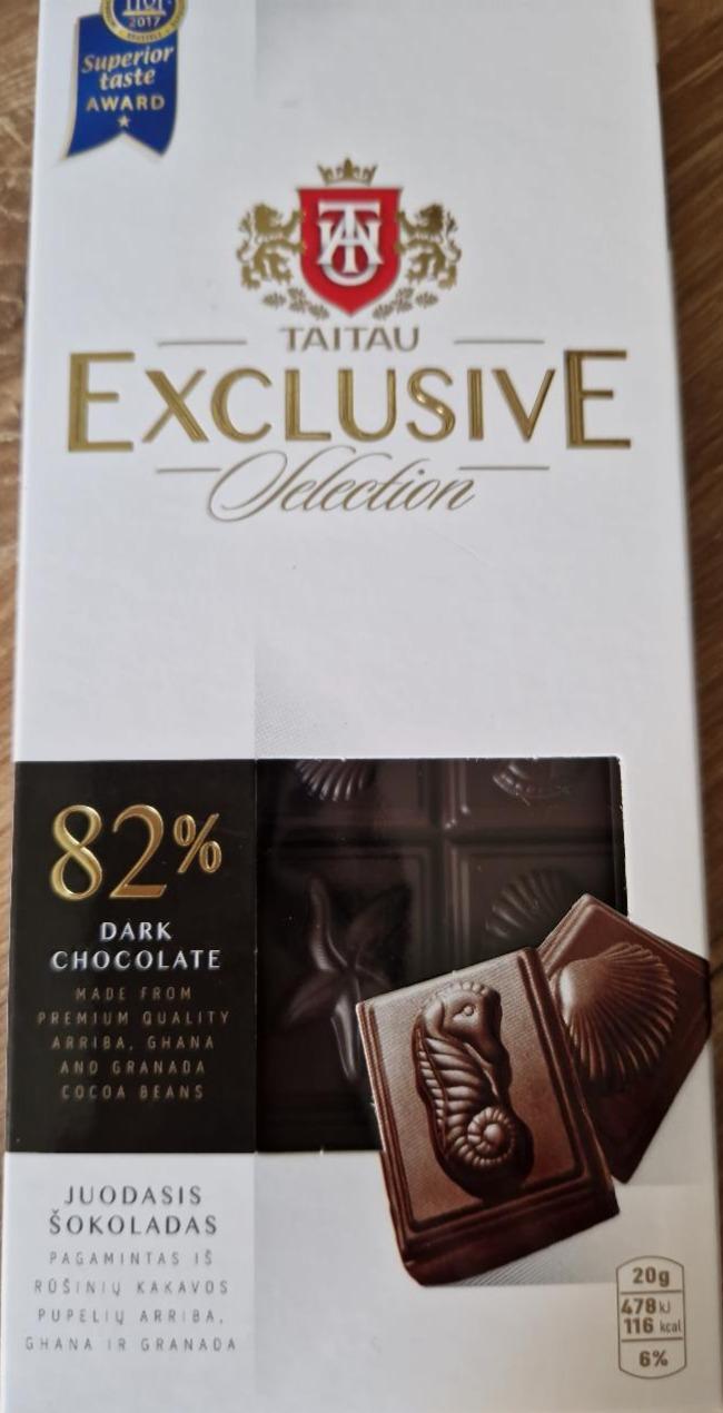 Fotografie - Selection 82 % Dark Chocolate Taitau Exclusive