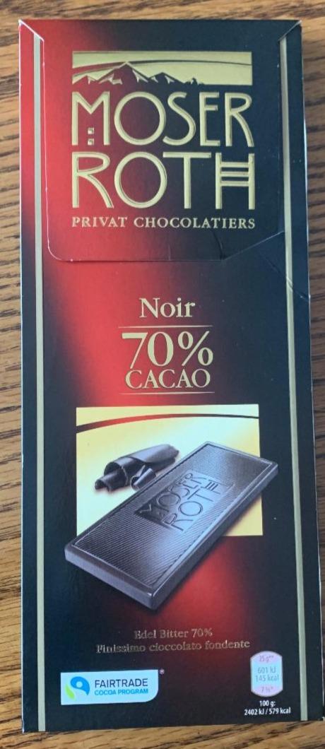 Fotografie - Privat Chocolatiers Noir 70% Cacao Moser Roth