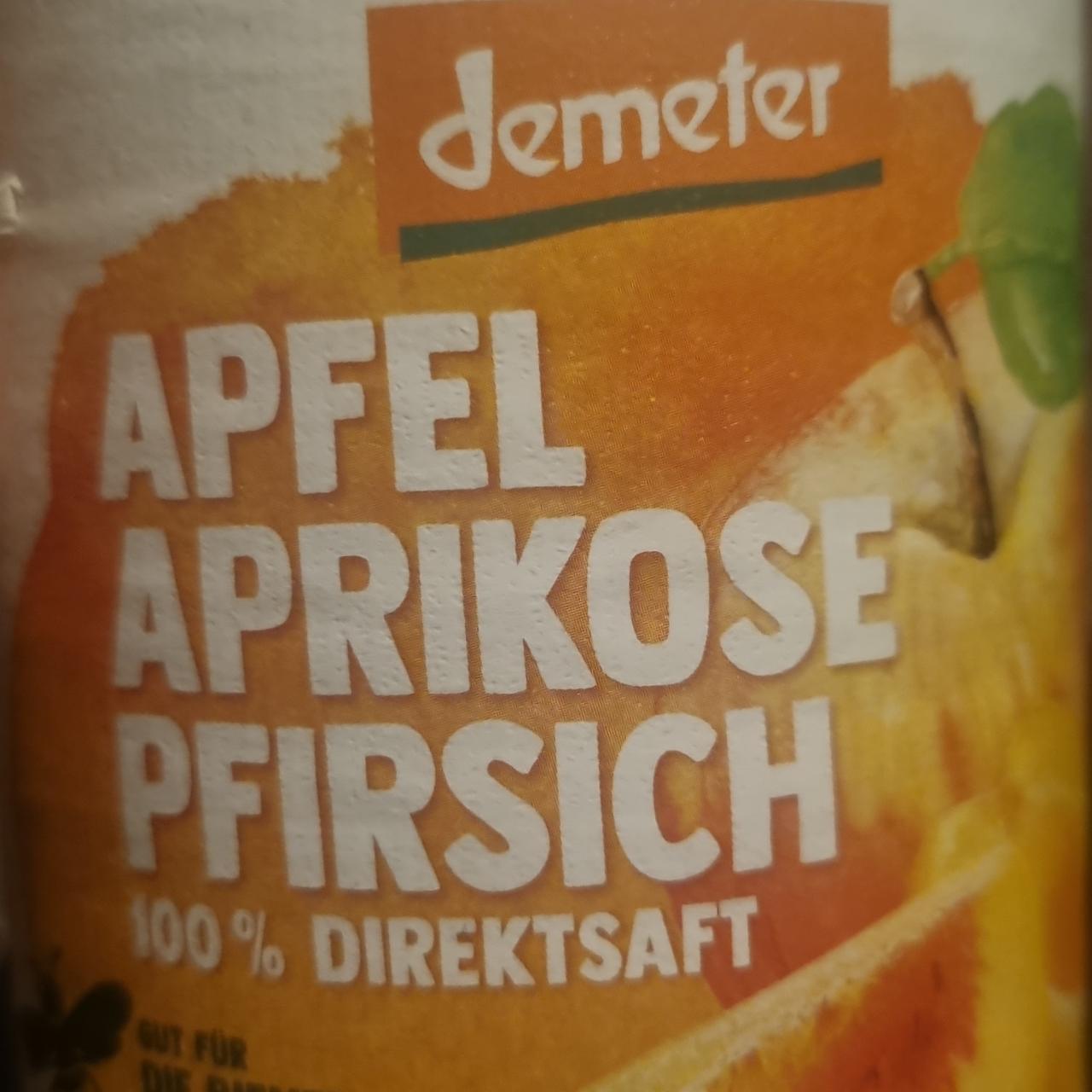 Fotografie - Apfel Aprikose Pfirsich 100% Direktsaft Voelkel