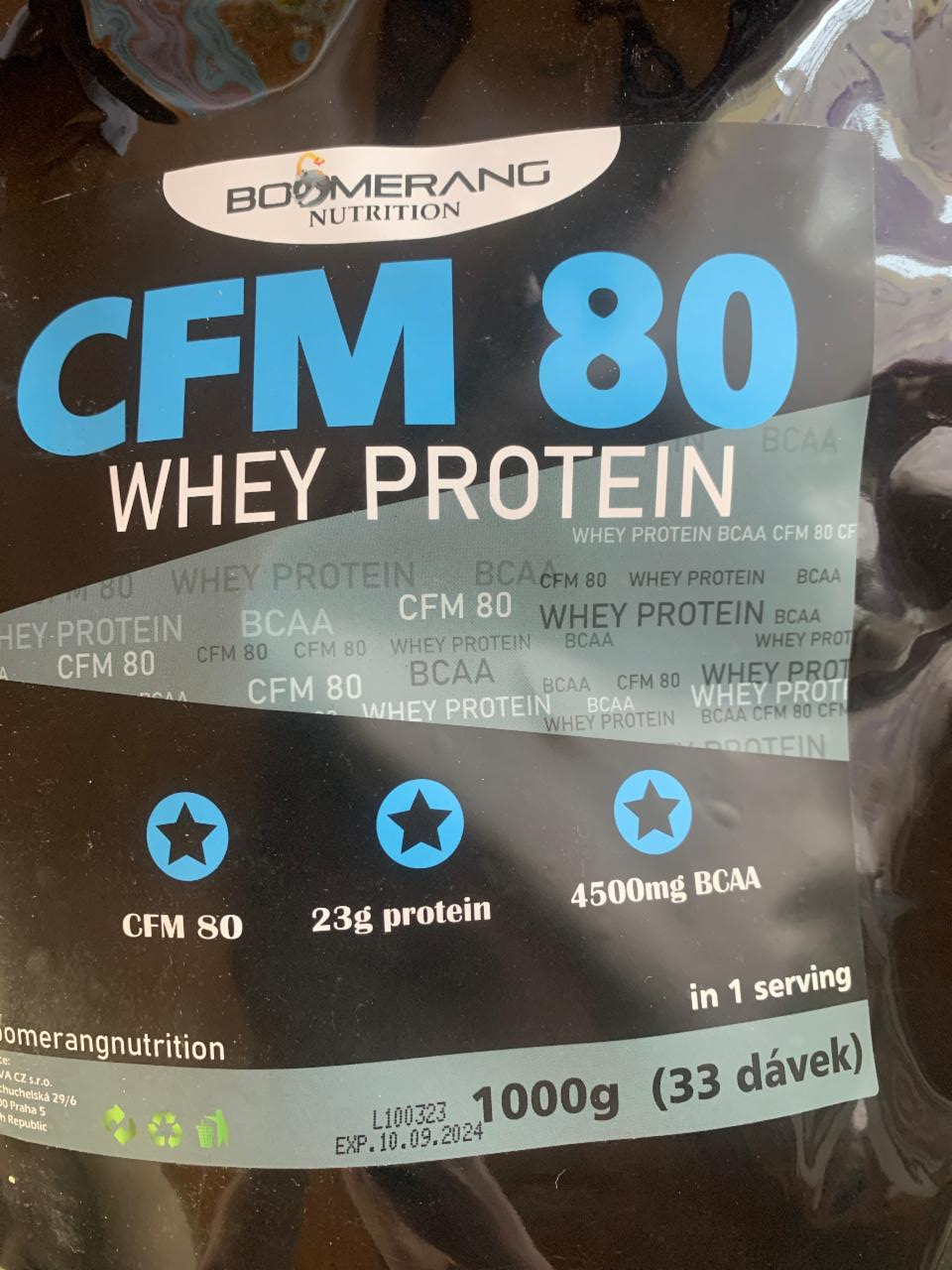 Fotografie - CFM 80 Whey Protein pistácie-kokos Boomerang Nutrition