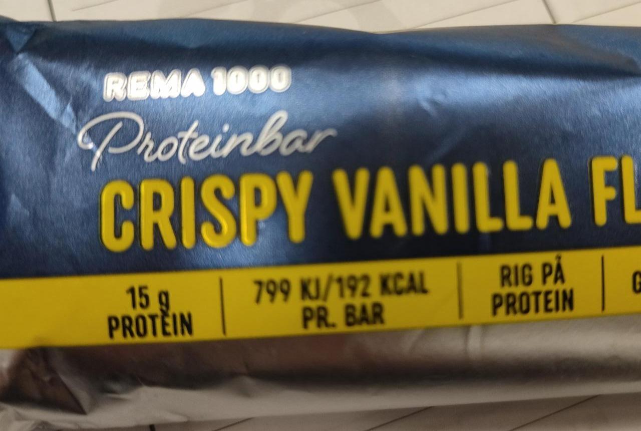 Fotografie - Proteinbat Crispy Vanilla flavour Rema1000