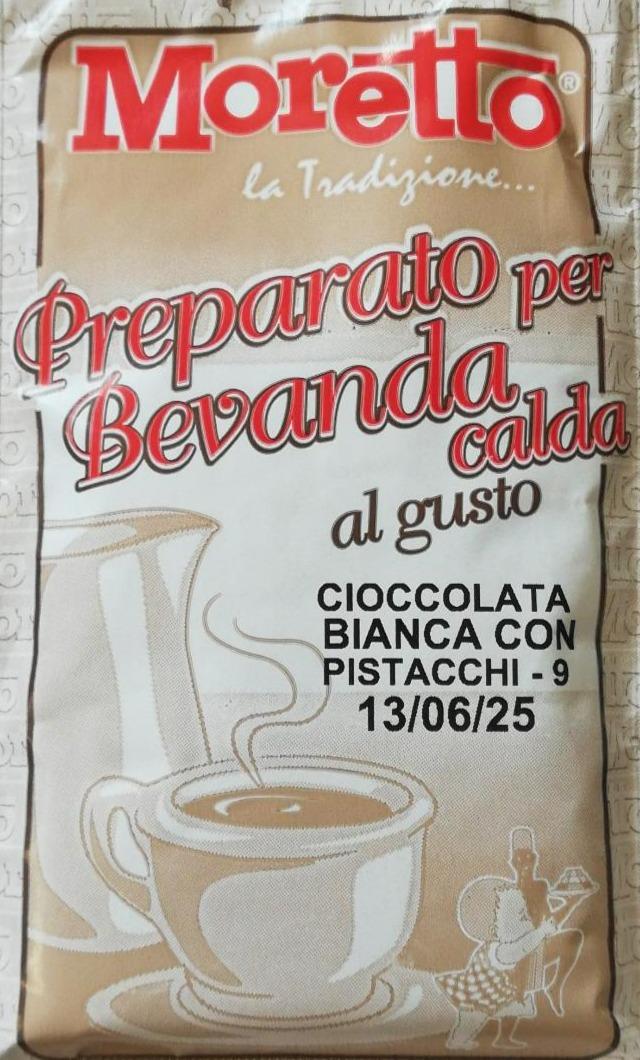 Fotografie - Preparato per Bevanda calda Cioccolata bianca con pistacchi Moretto