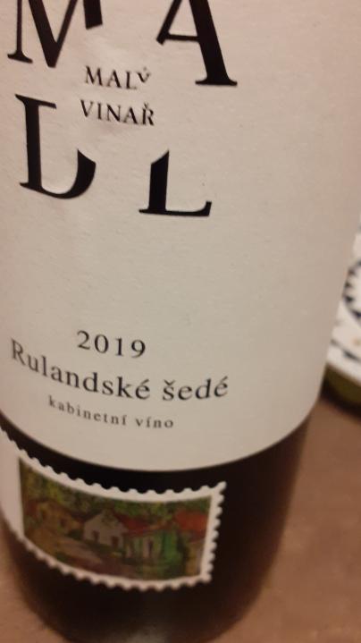 Fotografie - Rulandské šedé jakostní víno s přívlastkem kabinetní suché Malý vinař