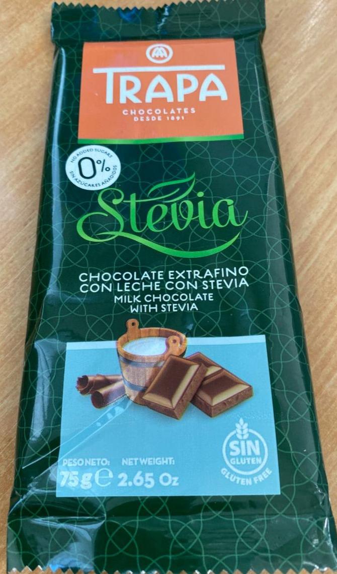 Fotografie - Milk Chocolate with Stevia Trapa