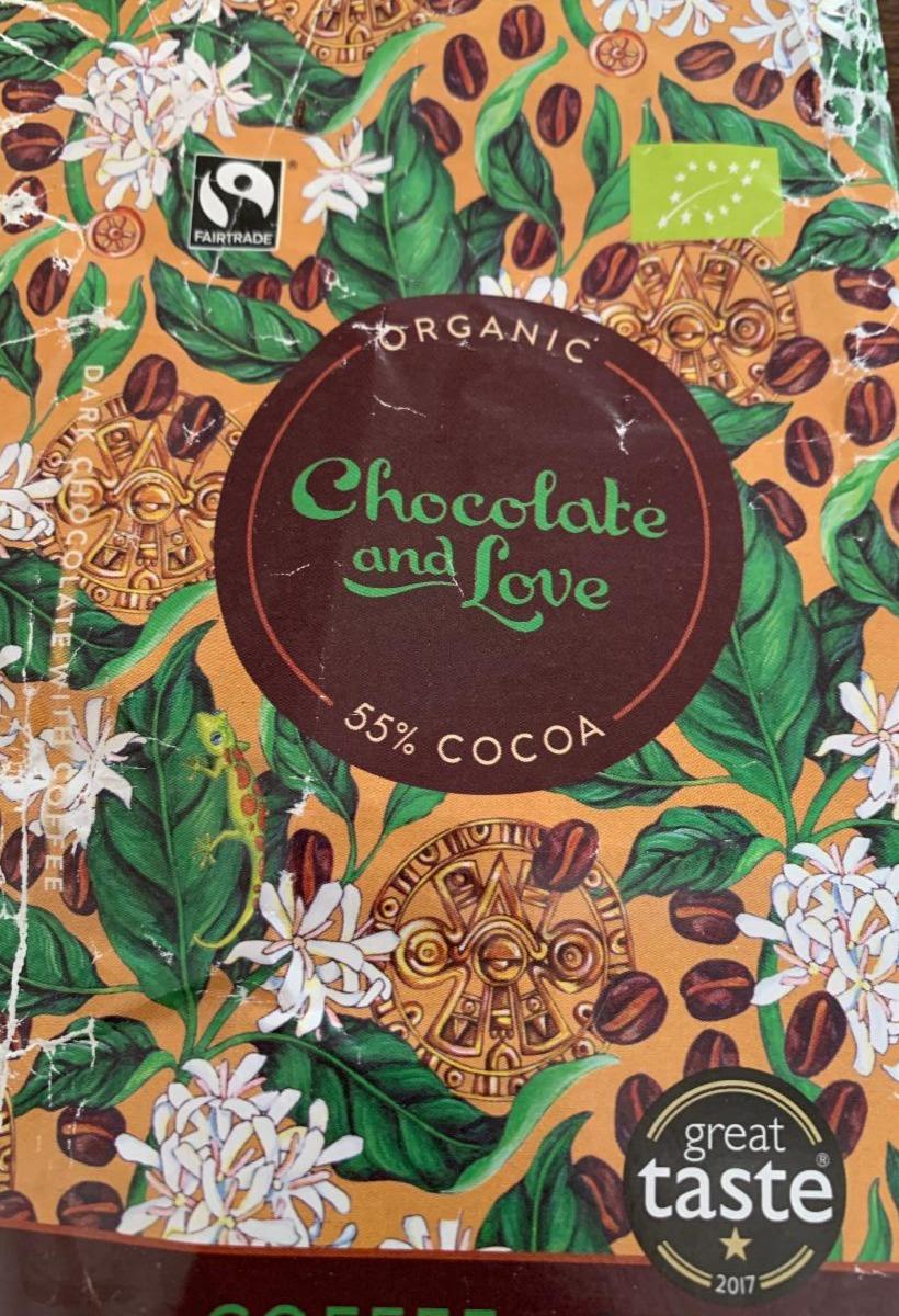 Fotografie - Chocolate and Love Organic Fairtrade 55% Dark Chocolate with Coffee