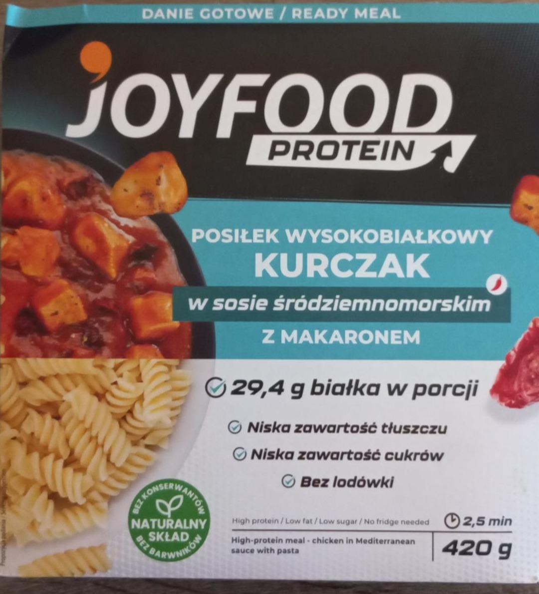 Fotografie - Posiłek wysokobiałkowy kurczak w sosie śródziemnomorskim z makaronem Joyfood protein