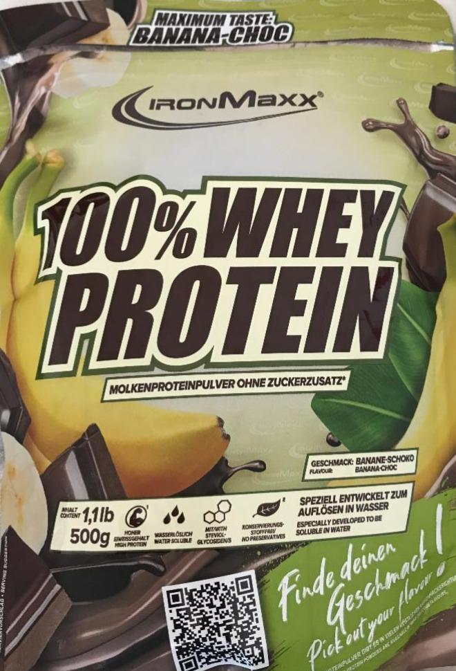 Fotografie - 100% Whey protein Banana-Choc IronMaxx