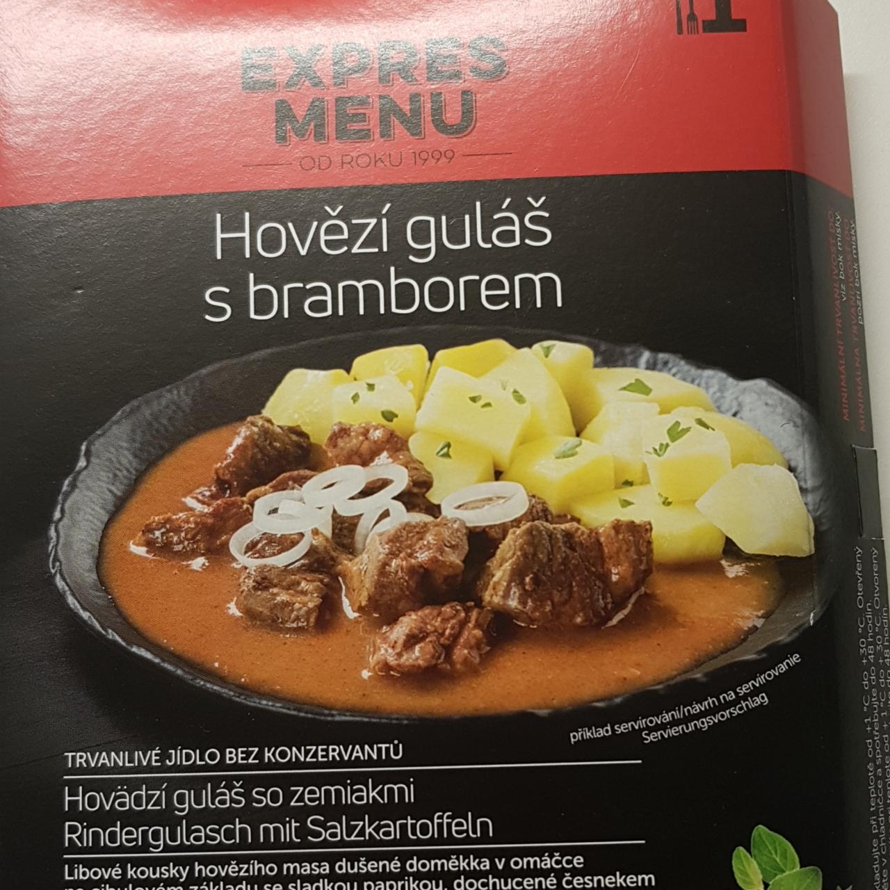 Fotografie - Hovězí guláš s bramborem Expres menu
