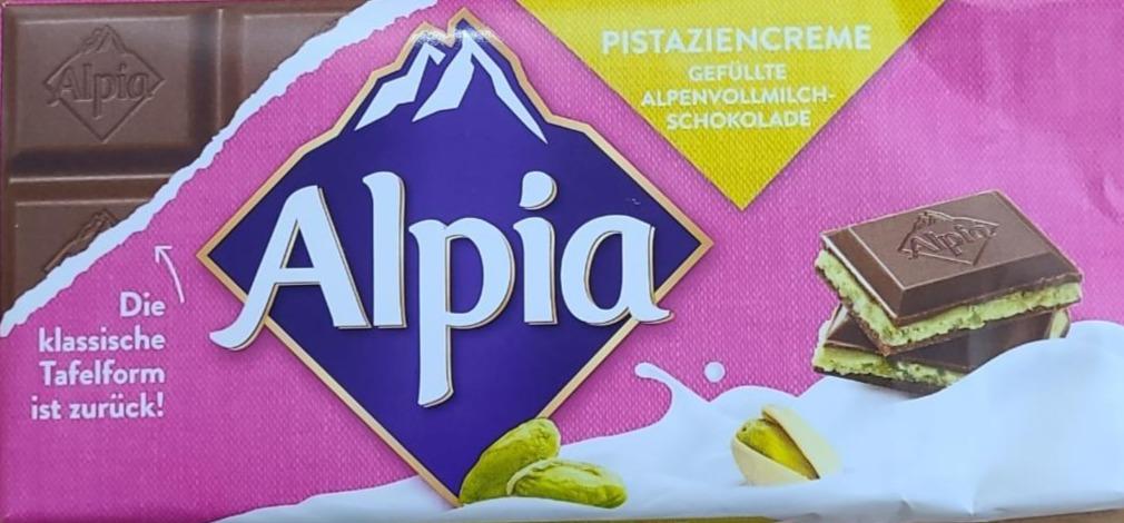 Fotografie - Pistaziencreme gefüllte Alpenvollmilchschokolade Alpia