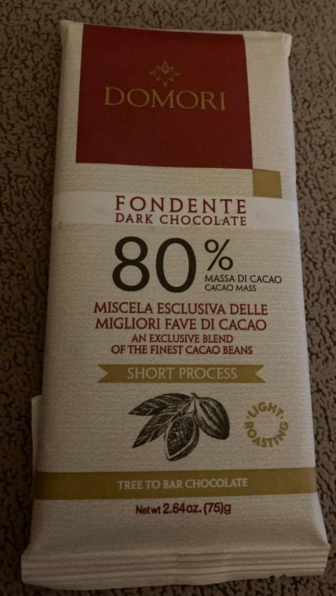 Fotografie - Fondente Dark Chocolate 80% cacao Domori
