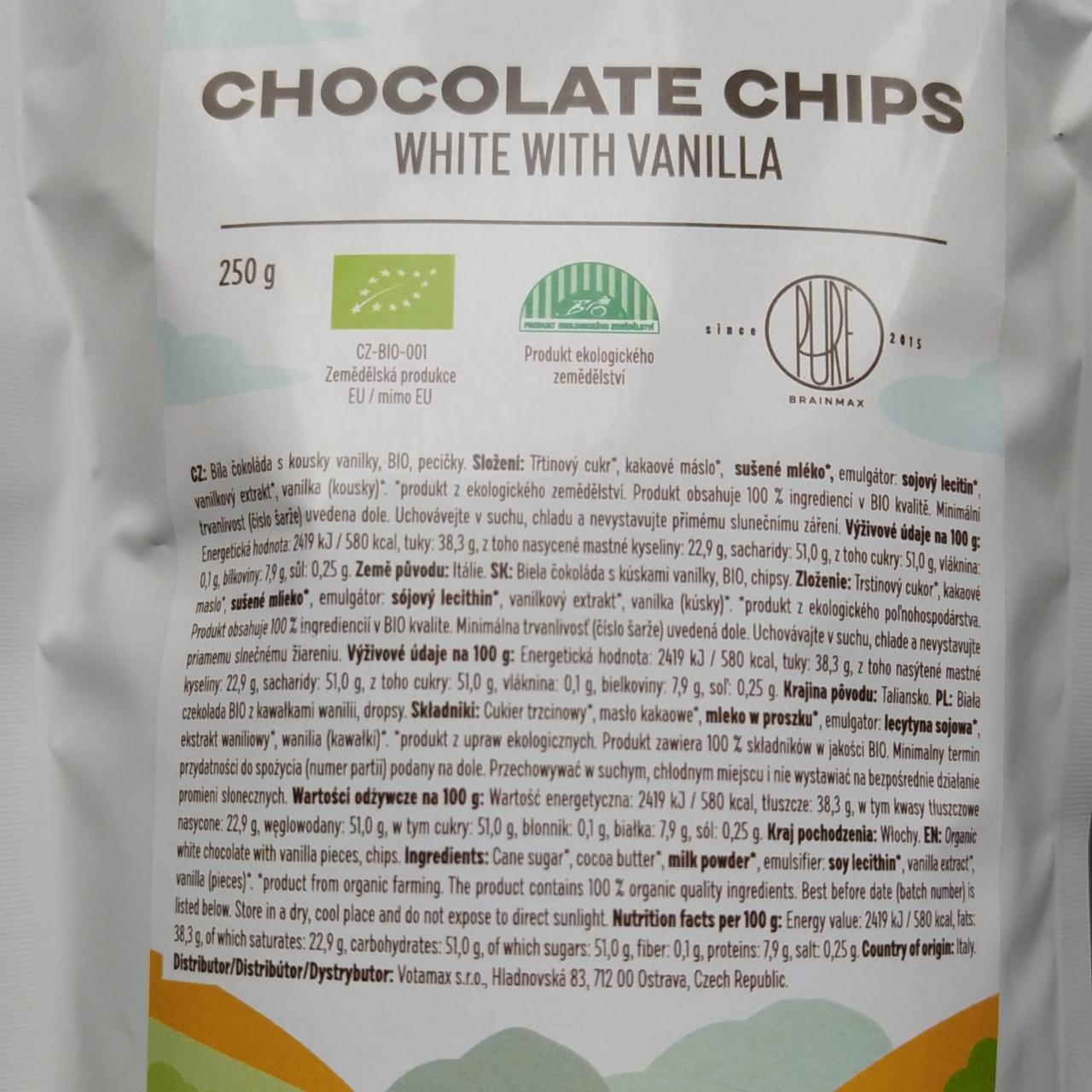Fotografie - Chocolate chips white with vanilla BrainMax
