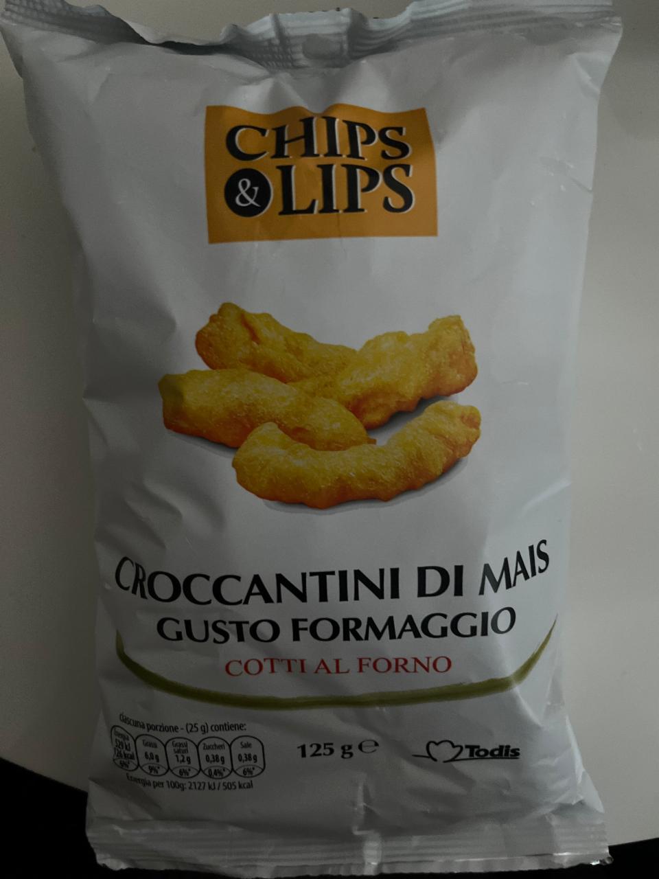 Fotografie - Chips & Lips croccantini di mais gusto formaggio Todis