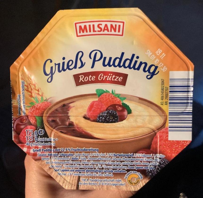 Fotografie - Grieß Pudding Rote Grütze Milsani