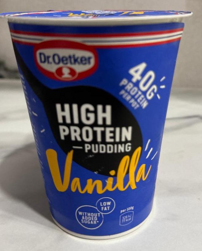 Fotografie - High protein Pudding Vanille Geschmack Dr.Oetker