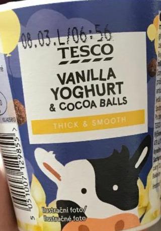 Fotografie - vanilka yoghurt a Cocoa balls Tesco