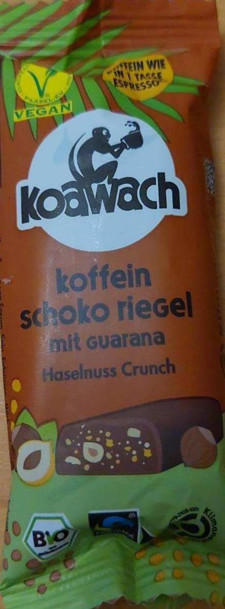 Fotografie - Koawach koffein schokoriegel mit guarana Haselnuss Crunch
