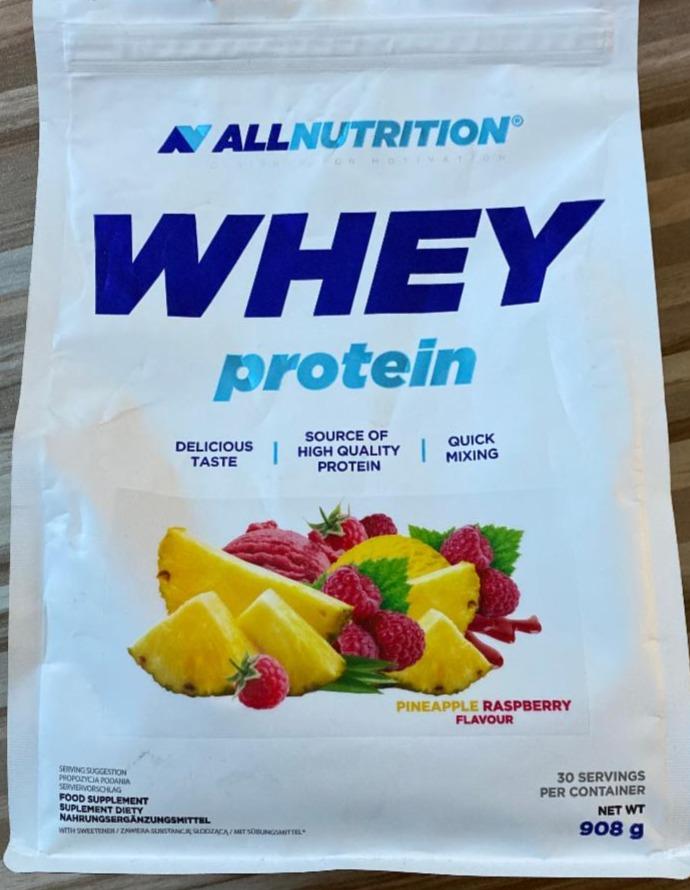Fotografie - Whey Protein Pineapple Raspberry flavour Allnutrition