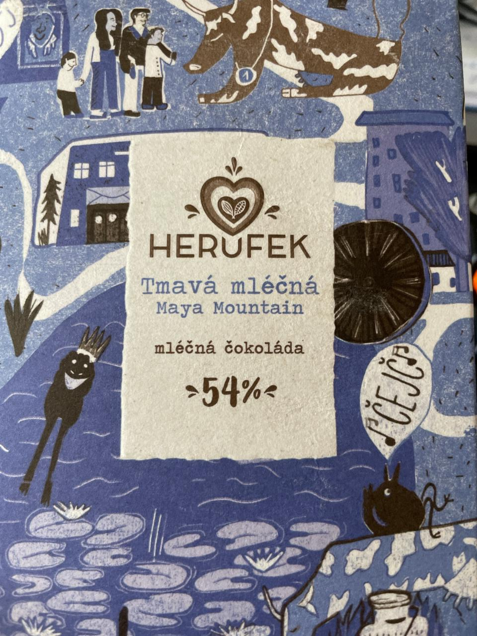Fotografie - Tmavá mléčná čokoláda 54% Maya Mountain Herufek