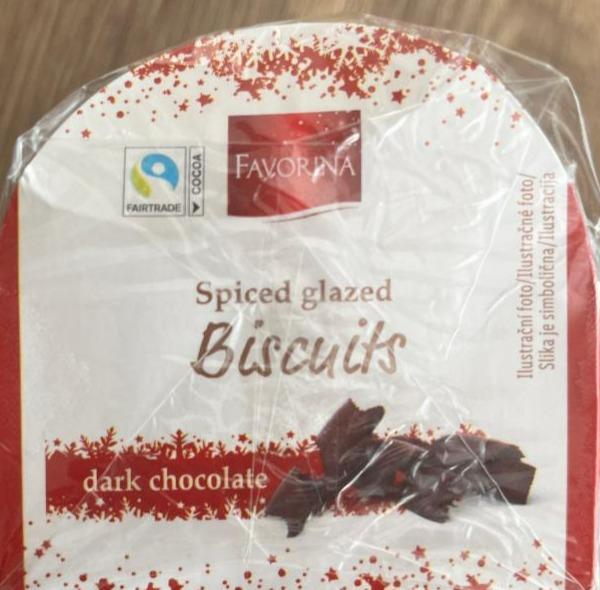 Fotografie - Spiced glazed biscuits Dark chocolate Favorina