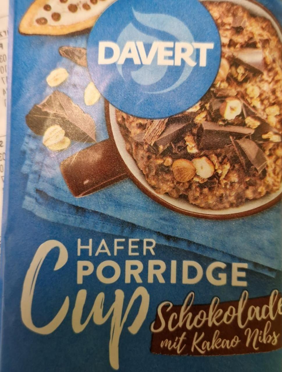 Fotografie - Hafer Porridge Cup Schokolade mit Kakao Nibs Davert