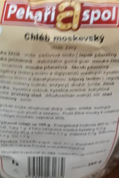 Fotografie - chléb moskevský Pekaři a spol.